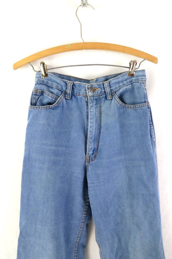 Vintage 1970s Blue Jeans Faded Denim Jeans Distre… - image 2