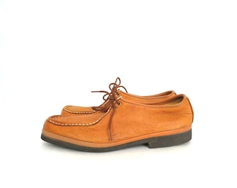 Zapatos Chukka vintage de piel color canela, talla 8.5 3E para hombre