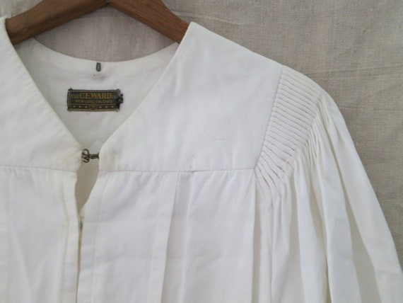 Vintage Choir Robe White Distressed Cotton CE War… - image 3