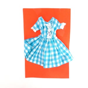 vintage 1960s Barbie Doll Dress / 60s Blue & White Barbie Dress