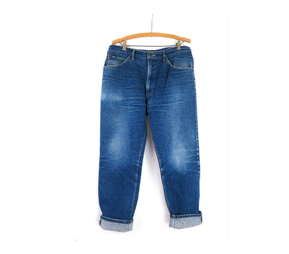 1980s Vintage LEE Jeans | Dark Wash Denim Jeans | Size 35 x 30