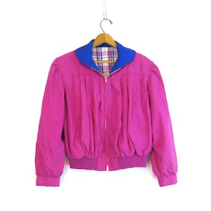 Vintage roze rallyjas: Slouchy lentejas jaren 90, dames M/L