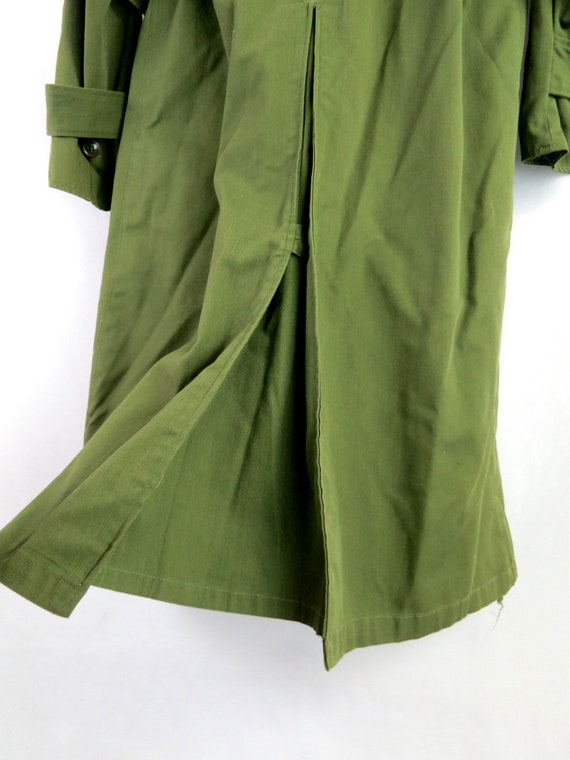 Green Army Trench Coat Military Issue Overcoat | … - image 6