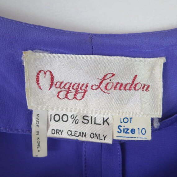 Vintage 70s Purple Silk Dress - Maggy London - Wo… - image 4