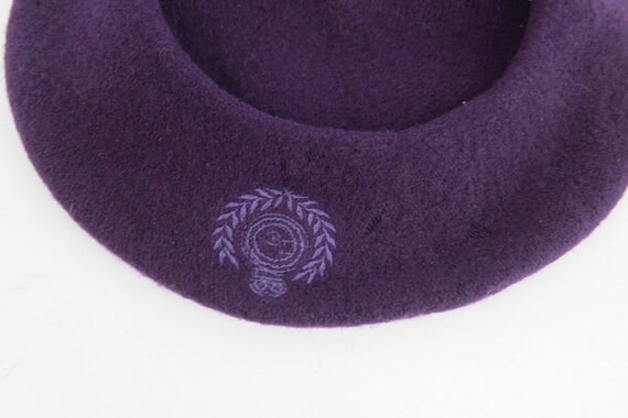 Purple Wool Beret Modern Circle Wool Hat 80s Pari… - image 5