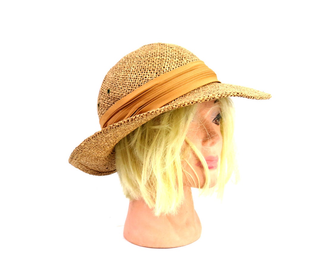 Vintage Straw Gardening Hat Wide Brim Sun Hat With Band Women's