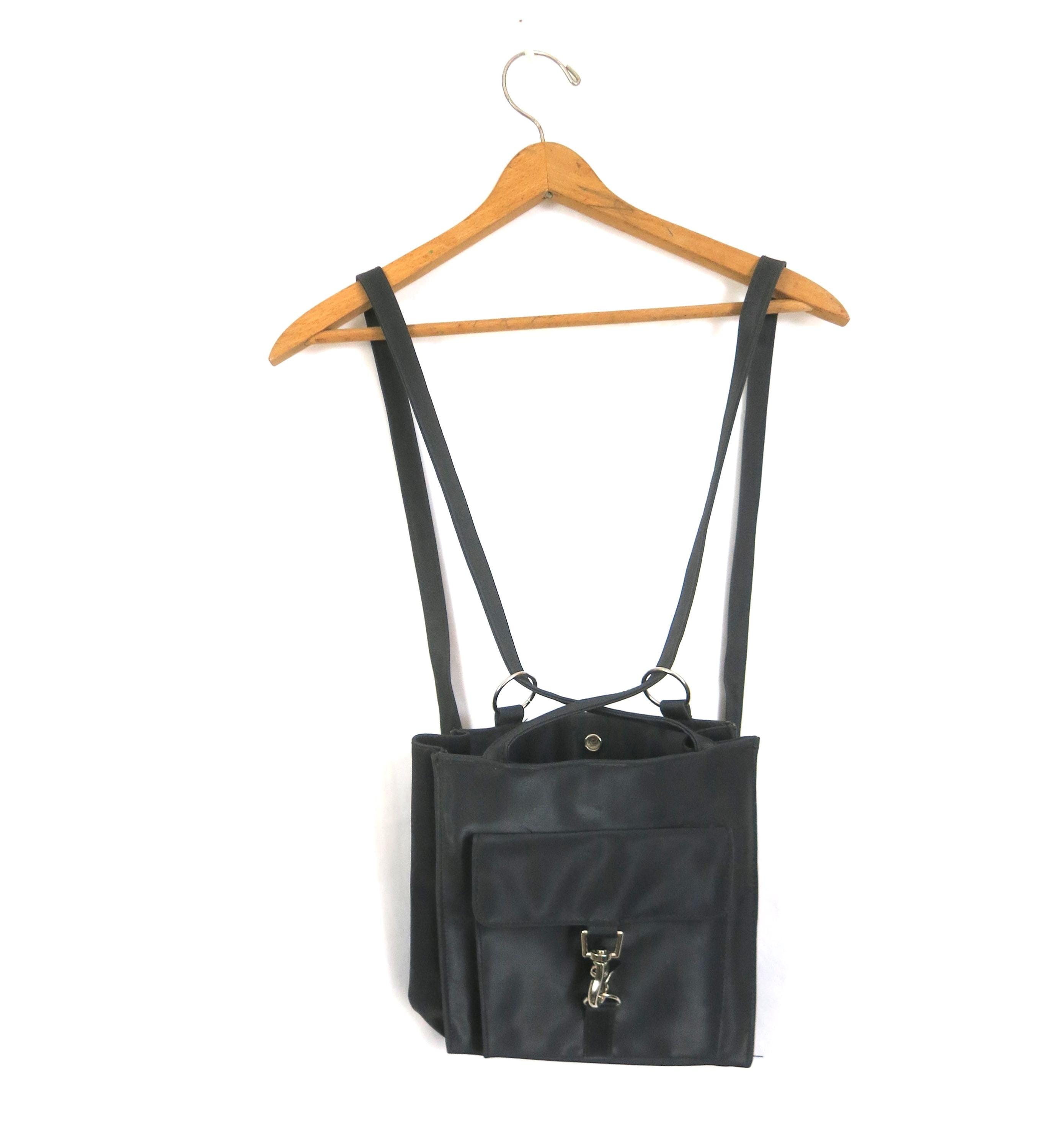 Black Backpack 90s Vintage Shoulder Bag Purse 90s School College