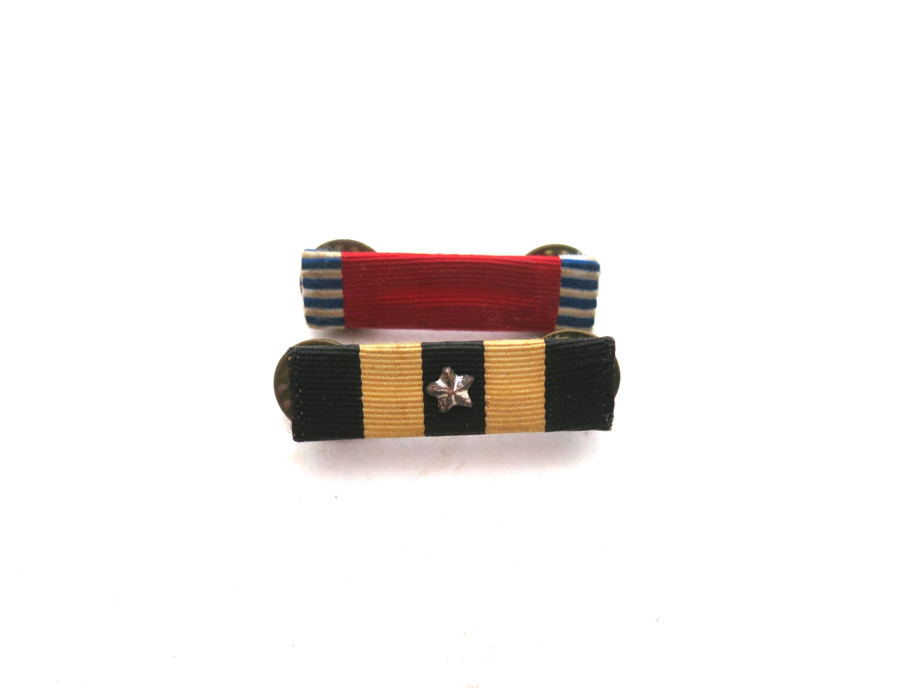 2 Vintage Army Service Ribbon Bar Pins Small Antique Military Pinbacks ...