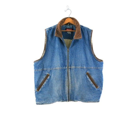 Vintage Denim Vest Jacket Sleeveless 