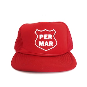 Vintage per Mar patch trucker hoed rode mesh boerenhoed jaren 80 snapback hoed
