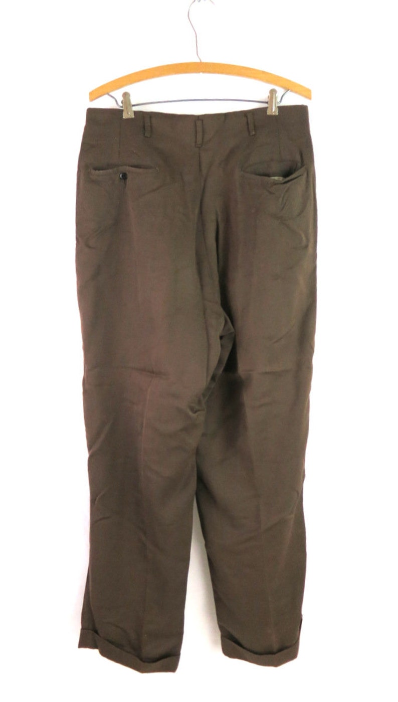 1960s Brown Suit Pants Baggy Trousers Men's Cuffed Suit Etsy