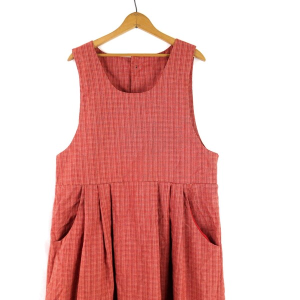 Handmade Vintage Jumper Dress | Sleeveless Farmer's Market Peasant Dress | Women's Size XL  / maq