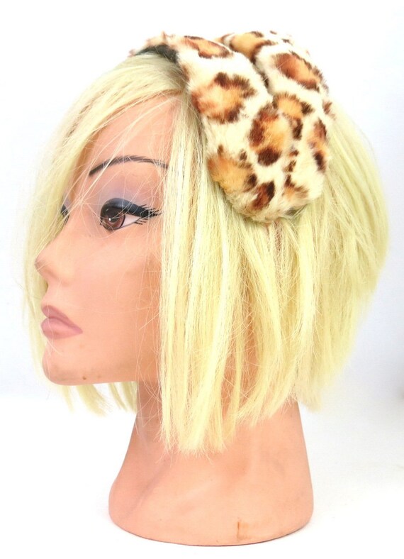 Vintage Leopard Headband Hat Women's Mid Century … - image 7