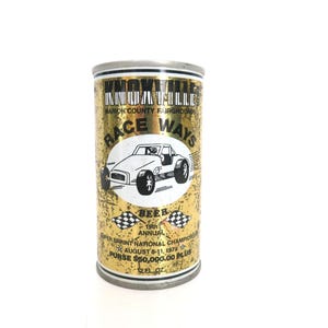 Vintage Knoxville Raceways 1979 Straight Steel Beer Can - Opened on Bottom Cold Springs