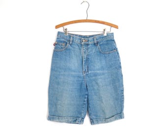 Vintage High Waist Denim Jorts: 90s Blue Jean Shorts Size 11/12