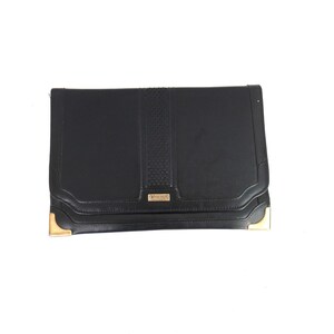 Cartera de mano Monterey negra, cartera con bolsillo, cartera elegante y moderna, cartera de mano vintage