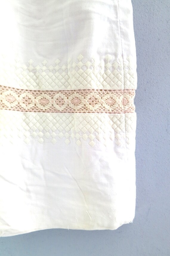 Vintage Crocheted Maxi Dress Long White Cotton Bo… - image 2