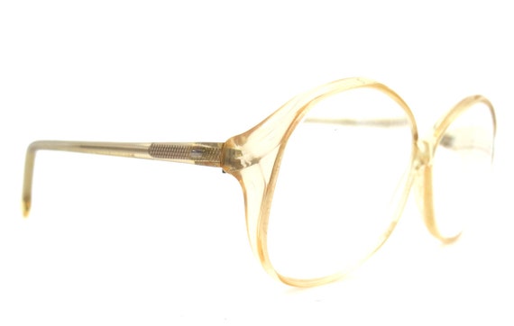 Vintage 70s Eye Glasses Clear Plastic Frames Eyeg… - image 4