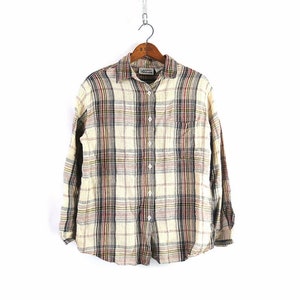 Camisa Oxford con cuello y blusa a cuadros de los años 90 Camisa con botones estilo vintage con motivos de limoncillo para mujer, talla pequeña