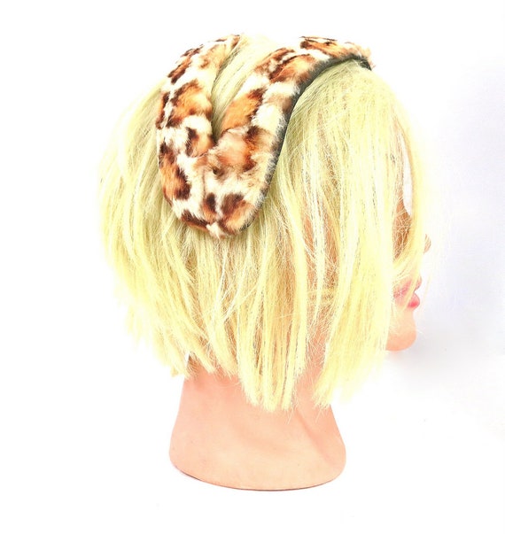 Vintage Leopard Headband Hat Women's Mid Century … - image 2