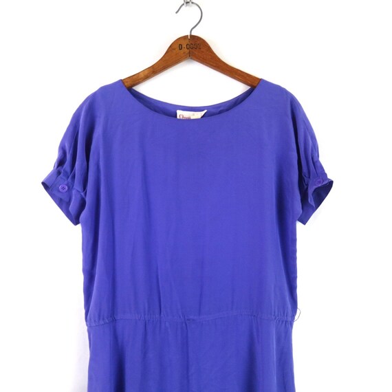 Vintage 70s Purple Silk Dress - Maggy London - Wo… - image 2