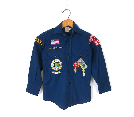 ヴィンテージボーイスカウト制服シャツ：1970年代の公式ブルーボタン