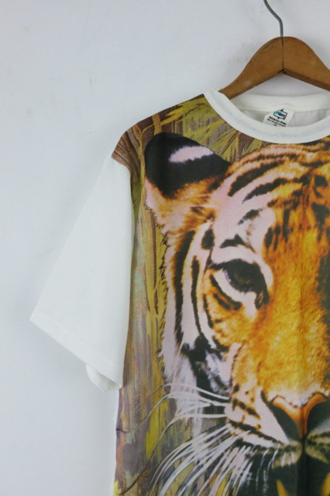 Tiger T Shirt Retro Animal Print TShirt Vintage Streetwear Top Etsy