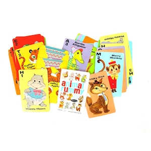 Vintage WHITMAN Animal Rummy Card Game | 1950s Playing Cards in Plastic Box / Complete