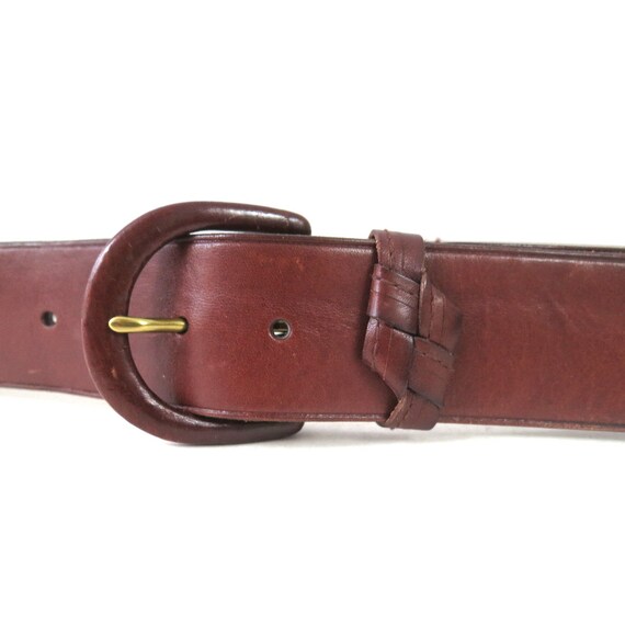 Wide Brown Leather Belt | Minimal 00s Ralph Laure… - image 2