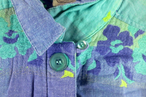 90s 2 Piece Shirt & Shorts Matching Short Sleeve … - image 3