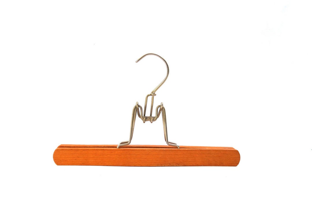 Wooden Skirt Hanger Vintage Wood Clamp Clothes Pants Hanger Etsy