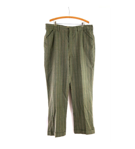 Vintage Green Suit Trousers | 1960s Rockabilly Fro