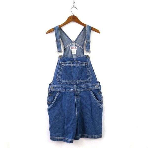 90s Jean Bib Overalls | Bill Blass Bib Shorts | Vintage Shorteralls Jumper | Denim Blue Jean Shorts | Women's Size Medium