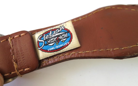 Brown Leather Stetson Belt Braided Leather Belt V… - image 4
