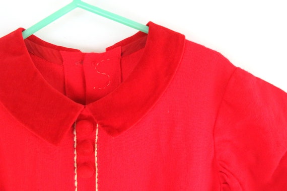 1950s Vintage Child's Dress Red Mid Century Kid's… - image 3