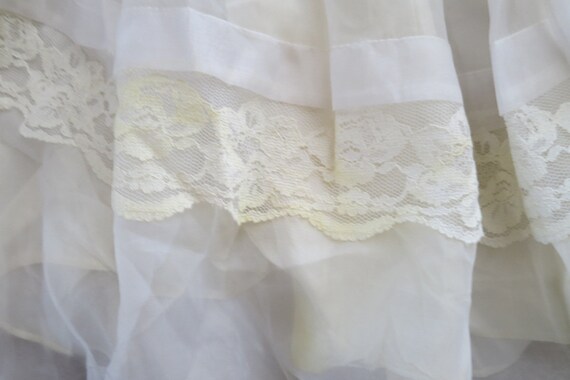1950's Girl's White Christening Gown White Lace V… - image 8