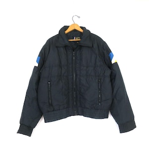 Black Colorblock Ski Coat | Vintage Shipton Sportswear Puffer Jacket | Size Large