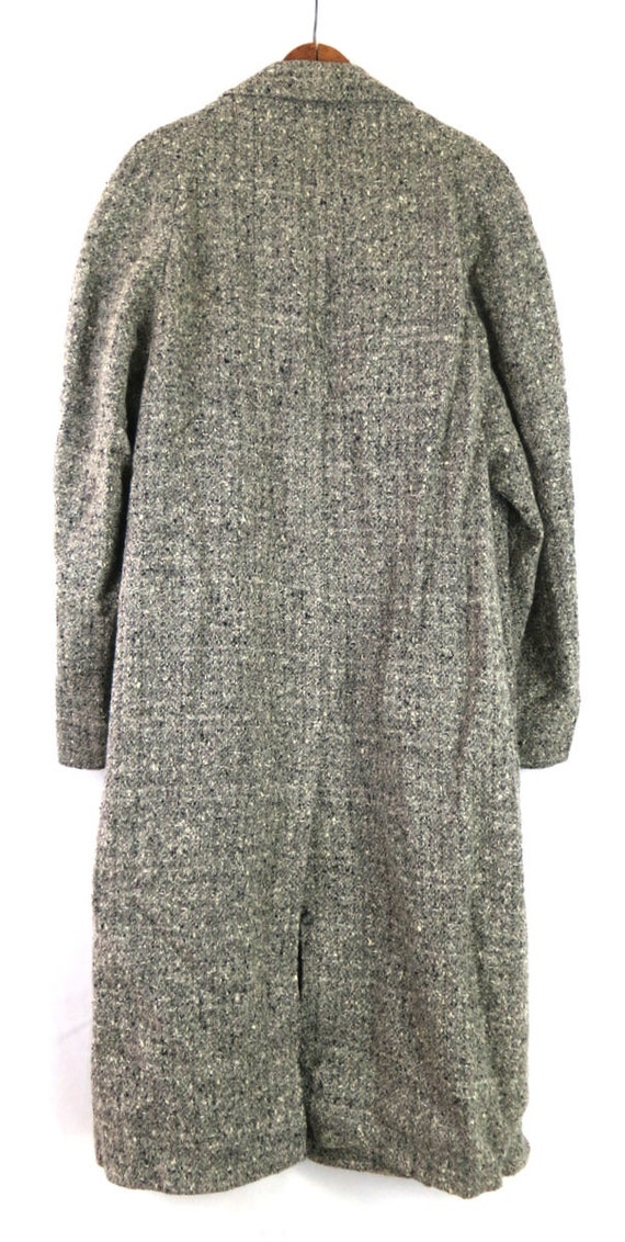 Vintage Speckled Gray Wool Overcoat | Long Trench… - image 7