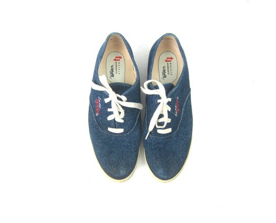 blue denim tennis shoes