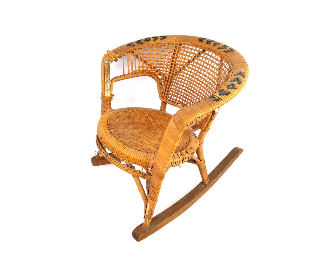 Children's Wicker Rocking Chair / Vintage Rocking Chair for Kids - Etsy