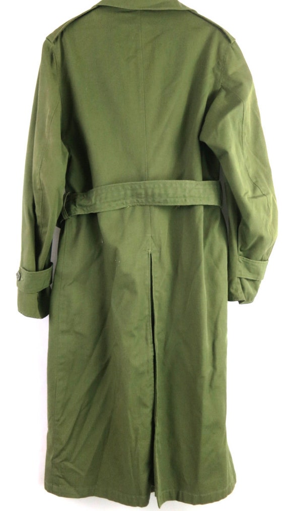 Green Army Trench Coat Military Issue Overcoat | … - image 5