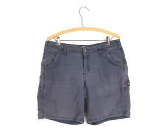Pantalones cortos Carhartt grises, estilo vintage, con bolsillos cargo, talla 10 para mujer.