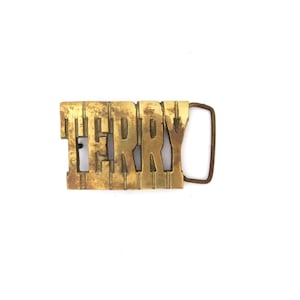 Vintage 1980s TERRY Name belt buckle