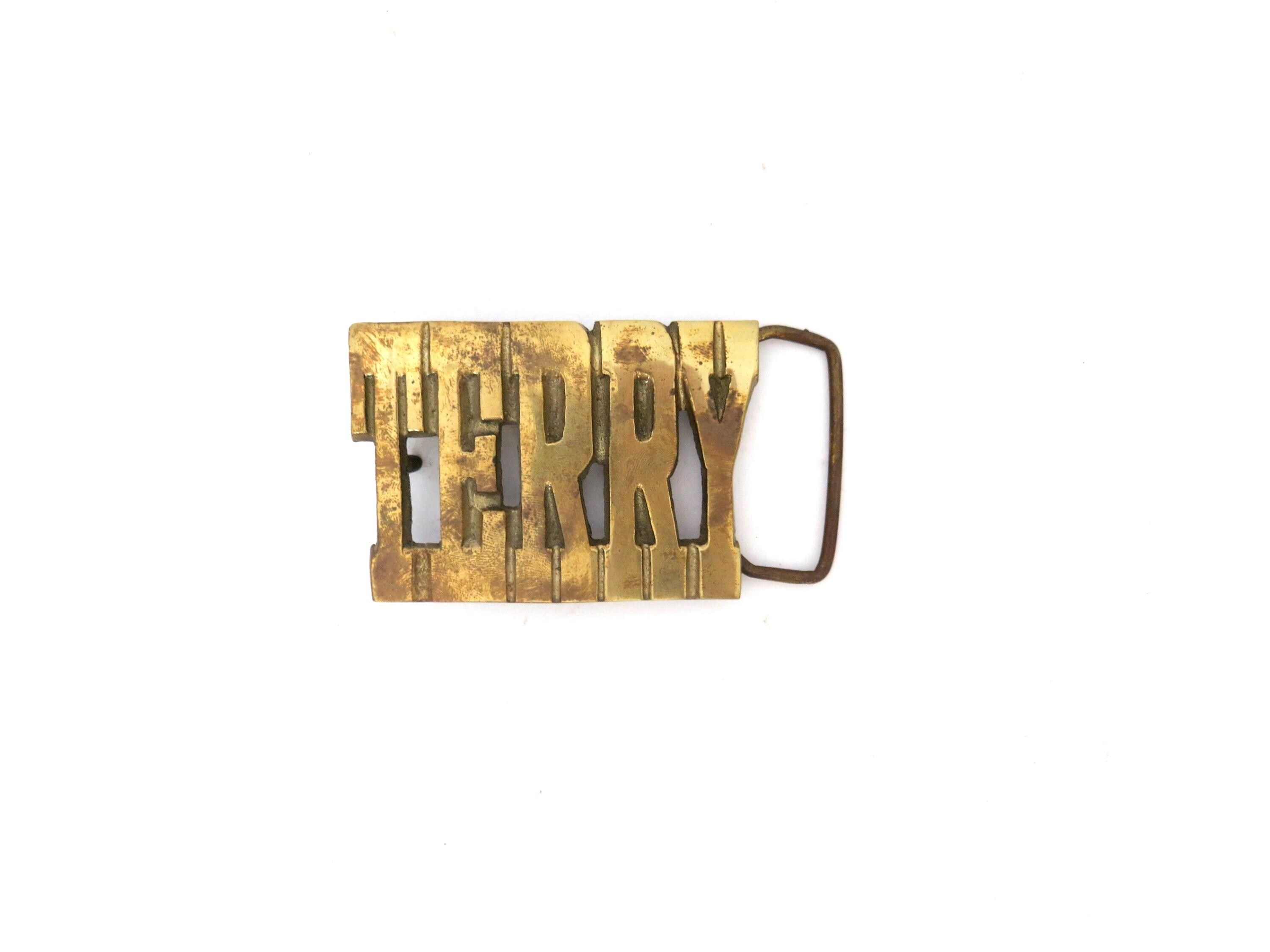 Vintage 1980s TERRY Name belt buckle