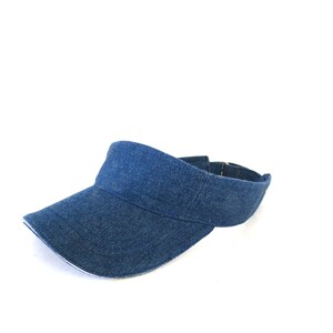 Blue Denim Visor Hat 90s Vintage Summer Sun Preppy Blue Jean