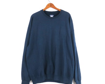 Baggy Blue Jerzees Sweatshirt Distressed Oversized Baggy Sweatshirt Plus Size 2XL