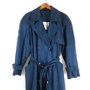 Donkerblauwe iriserende regenjas Parka met lange overjas uit de