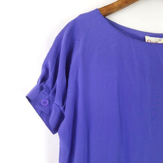 Vintage 70s Purple Silk Dress - Maggy London - Wo… - image 3