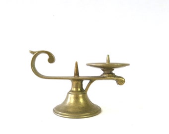 Vintage Brass Chandelier Candle Holder With Thorn Solid Art Nouveau, Baroque