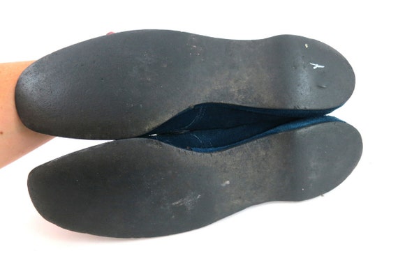 Dark Blue Suede Shoes 70s Cobbies Suede Leather S… - image 7
